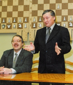 С Анатолием Карповым на шахматном фестивале, посвященном памяти В.П. Загоровского